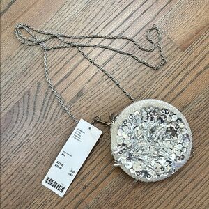 Aldo Silver Sequin Round Bag